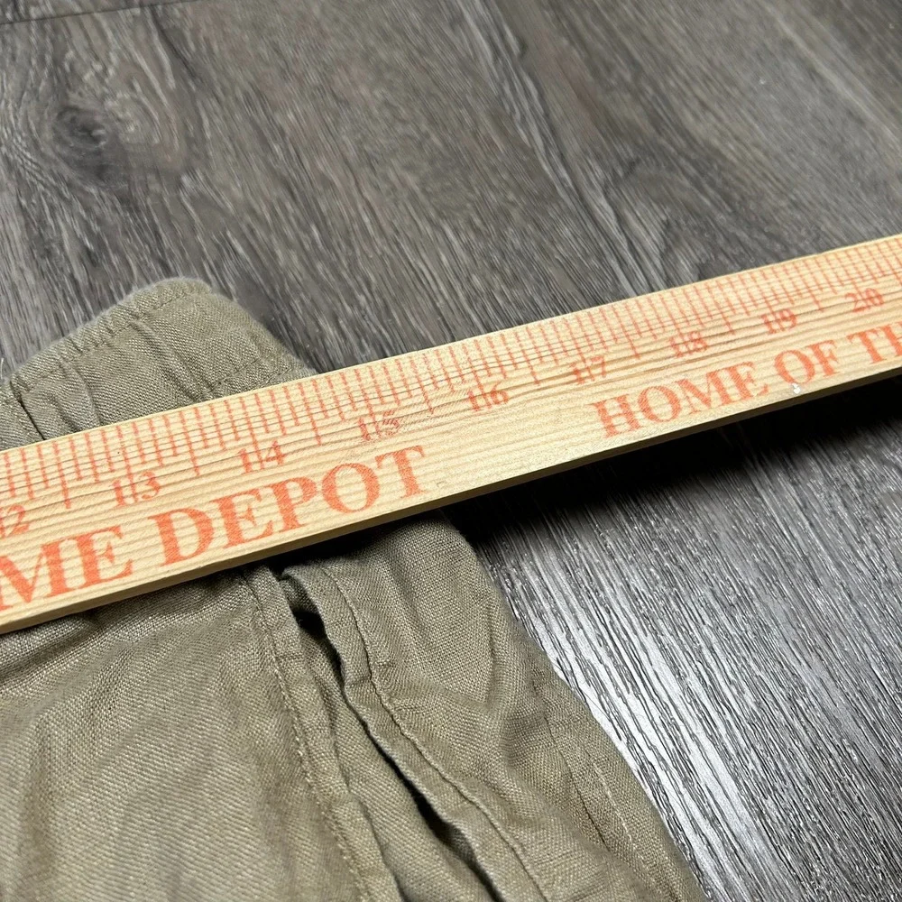 Club Room Linen Pants Small 30X30 Tan Drawstring Stretc Luxury Straight Leg